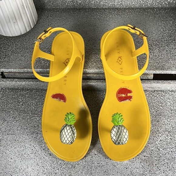 Katy Perry Scented Jelly Thong Sandals - The Geli Pineapple Shoes Size 7 - Picture 2 of 5